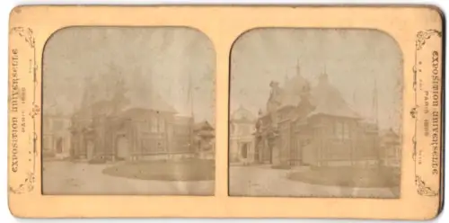 Stereo-Fotografie Adolphe Block, Paris, Exposition Universelle Paris 1889, Pavillon du Nicaraqua, Halt gegen das Licht
