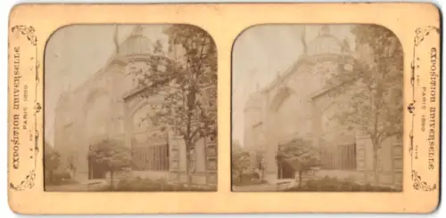 Stereo-Fotografie Adolphe Block, Paris, Exposition Universelle Paris 1889, Pavillon de l`Uruquay, Halt gegen das Licht
