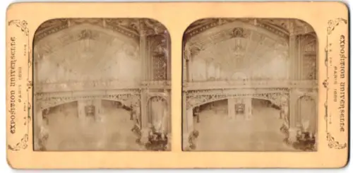 Stereo-Fotografie Adolphe Block, Paris, Exposition Universelle Paris 1889, Pavillon d`honneur, Halt gegen das Licht