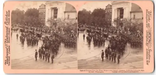 Stereo-Fotografie Underwood & Underwood, New York, Ansicht Washington D.C., Funeral of President McKinley 1901