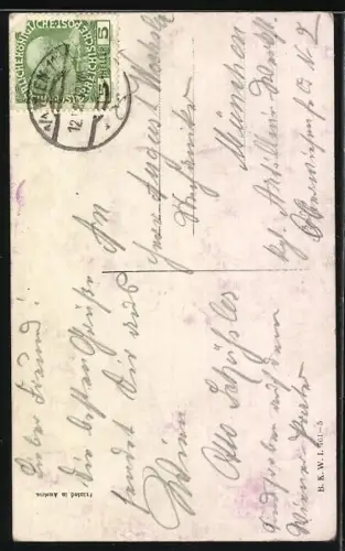 Künstler-AK Carl Josef Pollak: zwei streitende Knaben