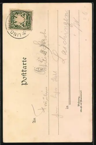 Künstler-AK Zeno Diemer: Konstanz, Kaufhaus, Segelboot