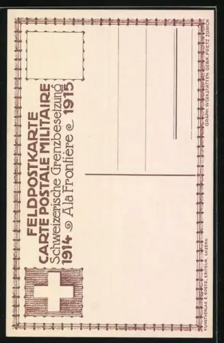 Künstler-AK Carl Moos: Soldat mit Gewehr und aufgestecktem Bayonett hält bei einem Unterschlupf im Winter Wache