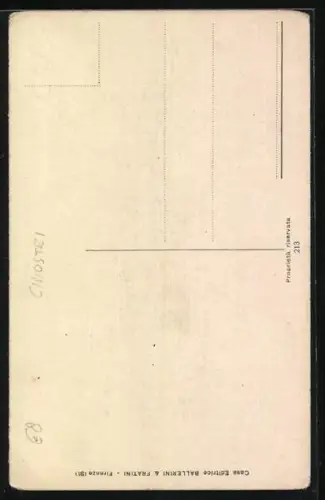 Künstler-AK Carlo Chiostri: Dame in rotem Kleid mit Fächer neben Herrn in Kniebundhosen