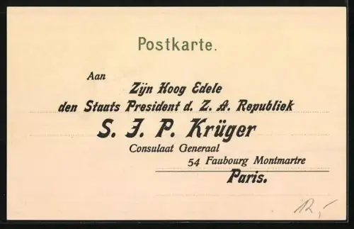 Künstler-AK Arthur Thiele: Südafrikaner huldigen Präsident Krüger, Burenkrieg