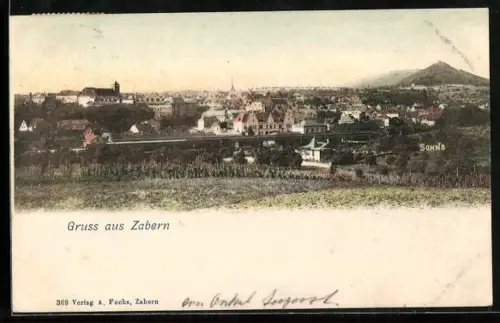 AK Zabern, Gesamtansicht mit Bahnhof