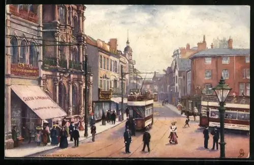 AK Ipswich, Tavern Street with a tram