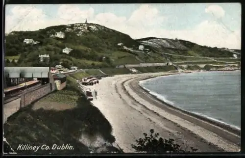 AK Killiney /Co. Dublin, Panorama with beachside