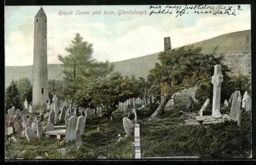 AK Glendalough, Round Tower and Ruin