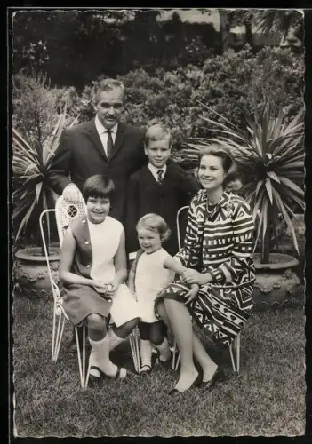 AK Fürst Rainier von Monaco mit Familie, Grace Kelly