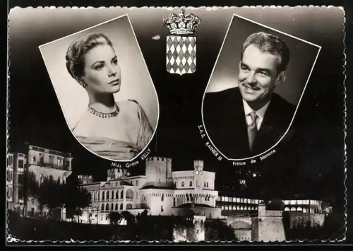 AK Schauspielerin Grace Kelly, Gracia Patricia von Monaco, Rainier III.