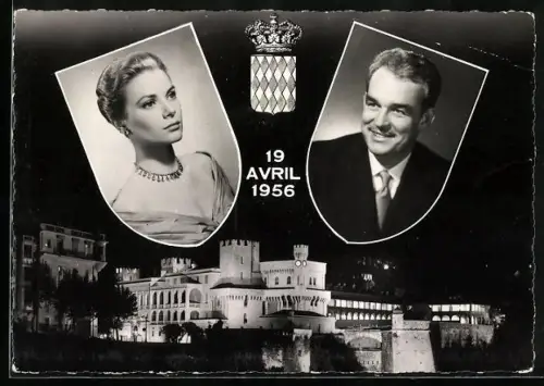 AK Fürst Rainier III. von Monaco und Garce Kelley, 19 Avril 1956