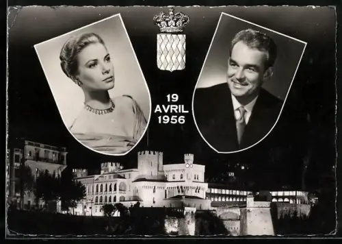 AK Fürst Rainier III. von Monaco und Garce Kelley, 19 Avril 1956