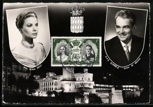 AK Hochzeit der Schauspielerin Grace Kelly und des Fürsten Rainier III. von Monaco