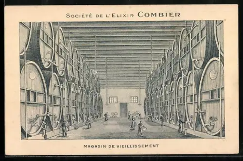 AK Société de L`Elixir Combier, Magasin de Vieillissement, Reklame