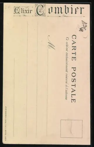 AK Cheverny, Strassenfest, Schloss, Flasche Elixir Combier, Reklame