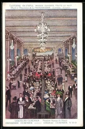 AK Liqueurs, Oxygenee, Cognac Cusenier, Taverne Olympia, Reklame
