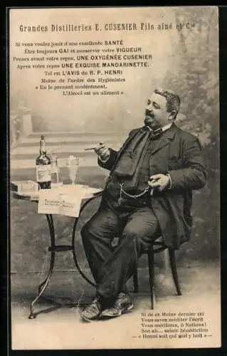 AK Grandes Distilleries E. Cusenier, Geniesser, Reklame