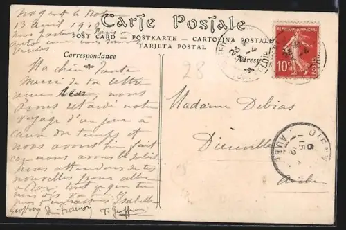 AK Nogent-le-Rotrou, Vue sur l`Huisne et l`église Saint-Hilaire