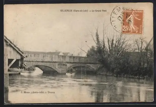 AK Villemeux /Eure-et-Loir, Le Grand Pont sur la rivière