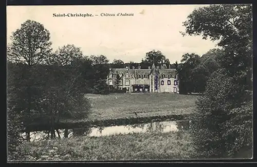 AK Saint-Christophe, Château d`Aulnaie et paysage environnant