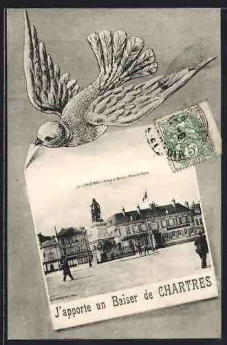 AK Chartres, Souvenir avec message