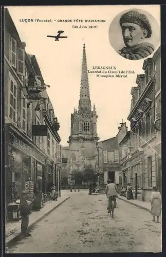 AK Lucon, Grande Fête d`Aviation, Juin 1912 avec Legagneux