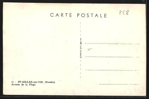 AK St-Gilles-sur-Vie, Avenue de la Plage