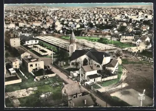 AK Savigny-sur-Orge /S.-et-O., En avion, Église Ste-Thérèse-le Marché