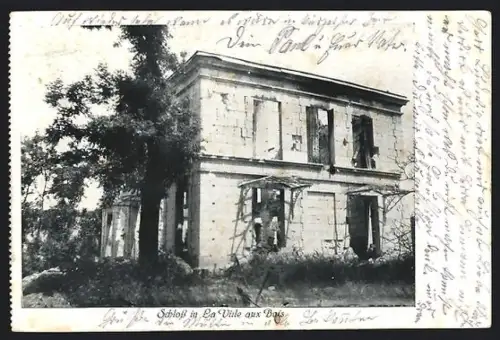 AK La Ville aux Bois, zerstörtes Schloss