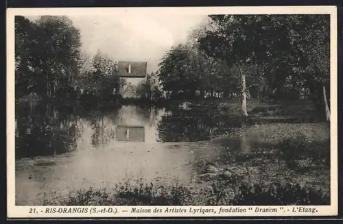 AK Ris-Orangis /S.et-O., Maison des Artistes Lyriques, fondation Dranem, L`Etang