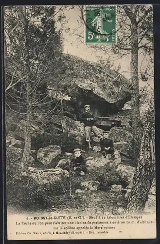 AK Boissy-le-Cutté, la Roche où l'on peut s'abriter une dizaine de personnes