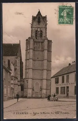AK Étampes, Église St-Martin, La Tour Penchée