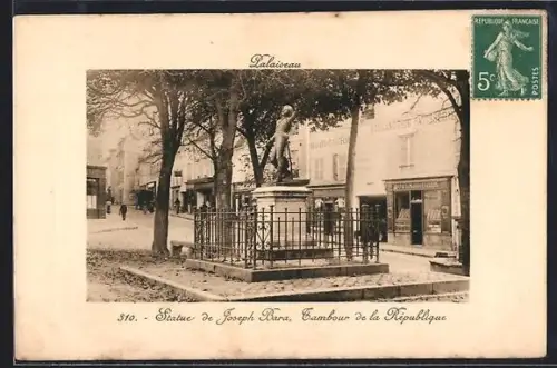 AK Palaiseau, Statue de Joseph Bara, Tambour de la République