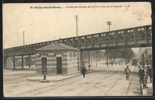 AK Plaine-Saint-Denis, Le Pont du Chemin de Fer à la Porte de la Chapelle