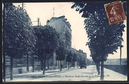 AK Rosny-sous-Bois, Avenue Jean-Jaurès et la Poste