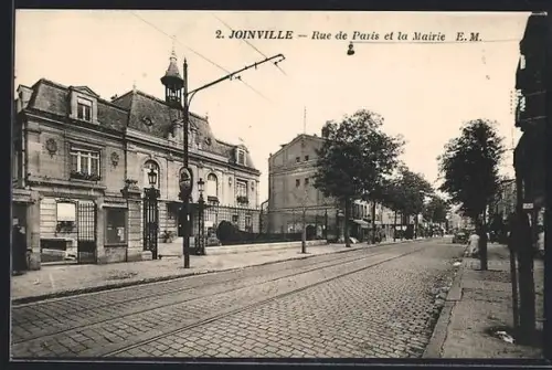 AK Joinville, Rue de Paris et la Mairie