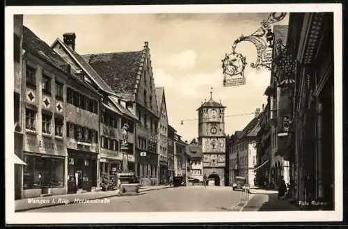 AK Wangen i. Allg., Blick in die leere Herrenstrasse