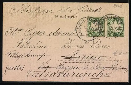 Lithographie Augsburg, Herculesbrunnen Rückansicht, Wappen und Eichenzweig