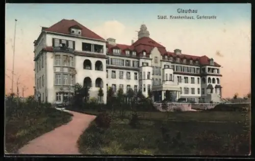 AK Glauchau, Städtisches Krankenhaus, Gartenseite