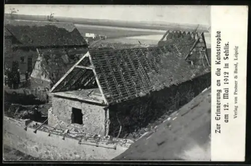 AK Sehlis, Ruine nach der Katastrophe in Sehlis am 12. Mai 1912
