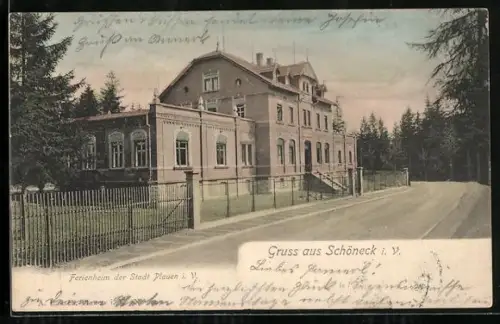 AK Schöneck i. V., Ferienheim der Stadt Plauen