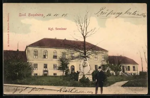 AK Bad Segeberg, Königliches Seminar mit Denkmal