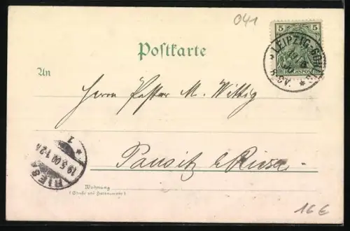 AK Leipzig, Wappen mit Ritterhelm und Greif