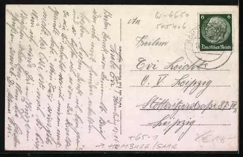 AK Homburg / Saar, Strassenpartie am Bahnhof