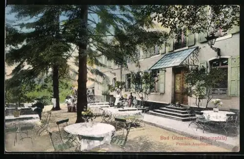 AK Bad Gleisweiler, Pension Anselmann mit Gartenterrasse