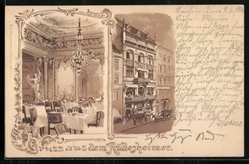 Lithographie Berlin, Cafe Rüdesheimer, Friedrichstrasse 80