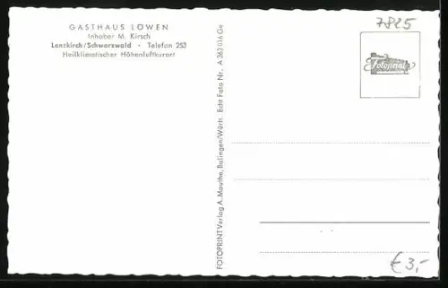AK Lenzkirch /Schwarzwald, Gasthaus Löwen M. Kirsch