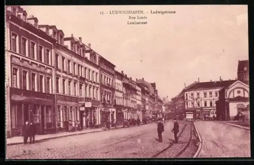AK Ludwigshafen / Rhein, Ludwigstrasse mit Geschäften