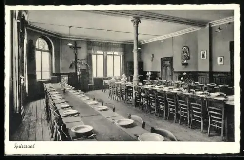 AK Konstanz am Bodensee, Erzbischöfliches Gymnasialkonvikt St. Konradihaus, Speisesaal, Innenansicht